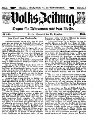 Volks-Zeitung vom 19.12.1857