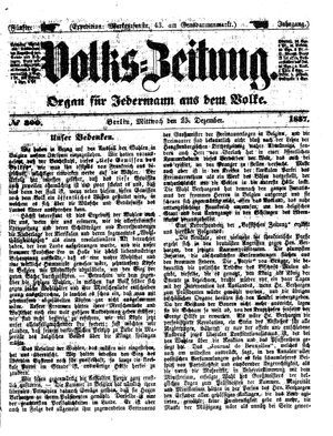 Volks-Zeitung vom 23.12.1857