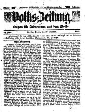 Volks-Zeitung vom 29.12.1857