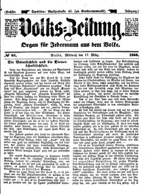 Volks-Zeitung on Mar 17, 1858
