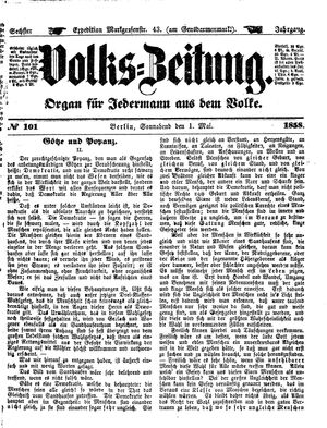 Volks-Zeitung vom 01.05.1858
