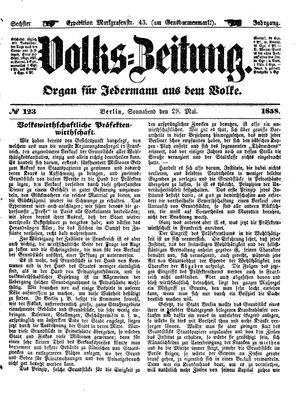 Volks-Zeitung vom 29.05.1858