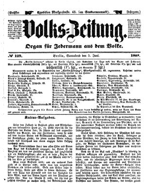 Volks-Zeitung vom 05.06.1858