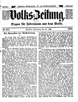 Volks-Zeitung vom 29.07.1858