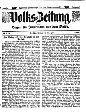 Volks-Zeitung vom 30.07.1858