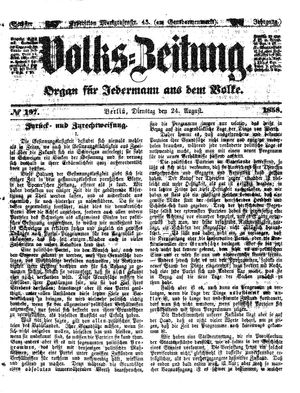Volks-Zeitung vom 24.08.1858