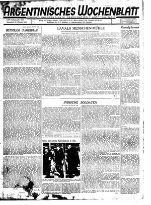Argentinisches Wochenblatt vom 31.10.1942