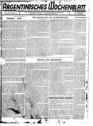 Argentinisches Wochenblatt vom 19.12.1942