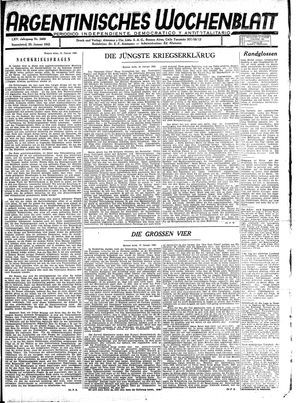 Argentinisches Wochenblatt vom 23.01.1943