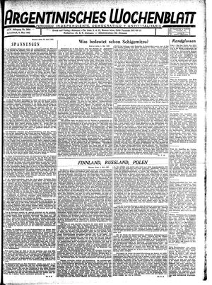 Argentinisches Wochenblatt on May 8, 1943