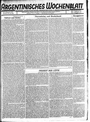 Argentinisches Wochenblatt vom 26.06.1943