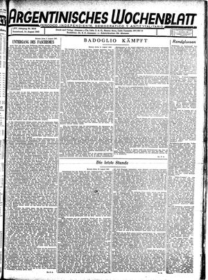 Argentinisches Wochenblatt vom 14.08.1943