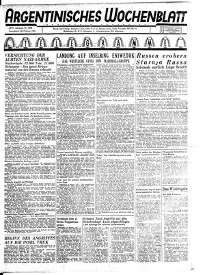 Argentinisches Wochenblatt vom 26.02.1944
