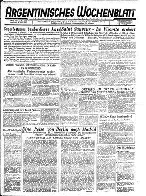 Argentinisches Wochenblatt vom 24.06.1944