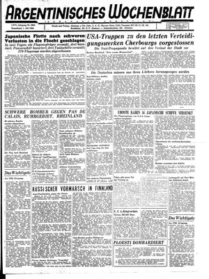 Argentinisches Wochenblatt vom 01.07.1944