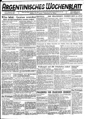 Argentinisches Wochenblatt on Jul 22, 1944