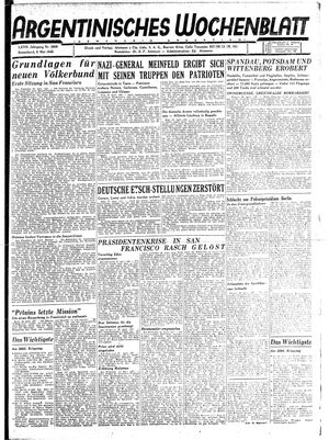 Argentinisches Wochenblatt on May 5, 1945