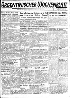 Argentinisches Wochenblatt on May 12, 1945