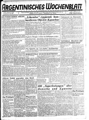 Argentinisches Wochenblatt vom 14.07.1945