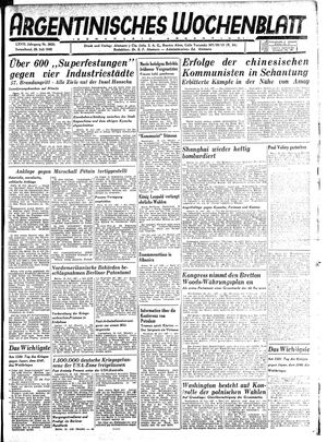 Argentinisches Wochenblatt on Jul 28, 1945