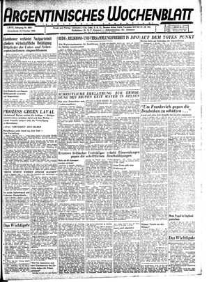 Argentinisches Wochenblatt on Oct 13, 1945