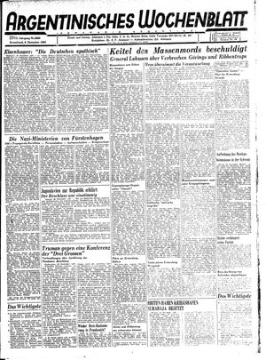 Argentinisches Wochenblatt vom 08.12.1945