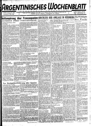 Argentinisches Wochenblatt vom 02.03.1946