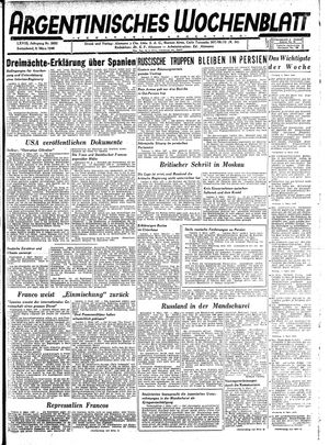 Argentinisches Wochenblatt vom 09.03.1946