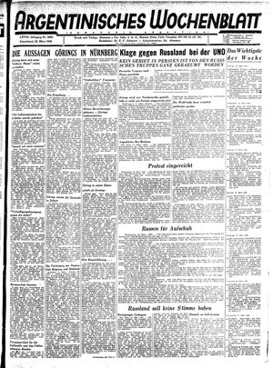 Argentinisches Wochenblatt vom 23.03.1946