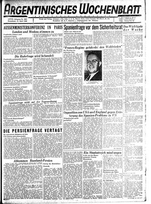 Argentinisches Wochenblatt vom 13.04.1946