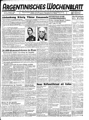 Argentinisches Wochenblatt vom 18.05.1946