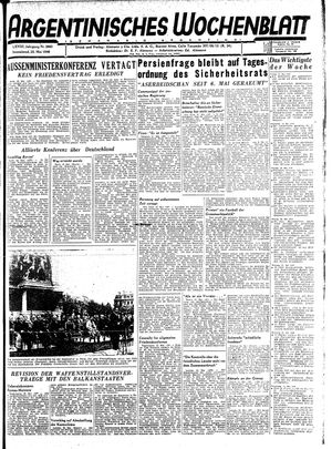 Argentinisches Wochenblatt on May 25, 1946