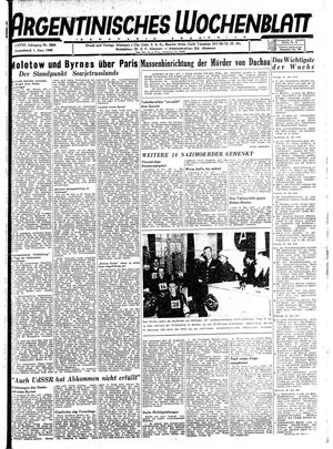 Argentinisches Wochenblatt on Jun 1, 1946