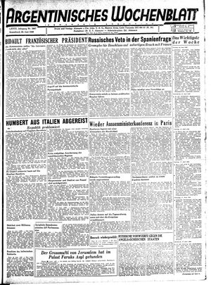Argentinisches Wochenblatt vom 22.06.1946