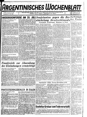 Argentinisches Wochenblatt on Jul 13, 1946