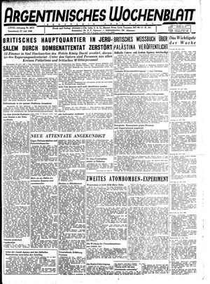 Argentinisches Wochenblatt vom 27.07.1946