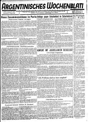 Argentinisches Wochenblatt vom 31.08.1946