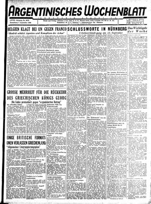 Argentinisches Wochenblatt vom 07.09.1946