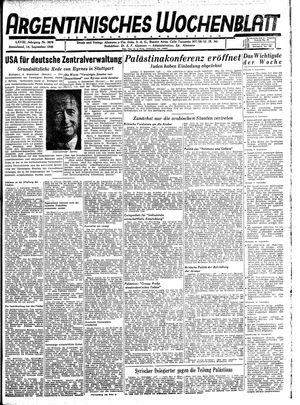 Argentinisches Wochenblatt vom 14.09.1946