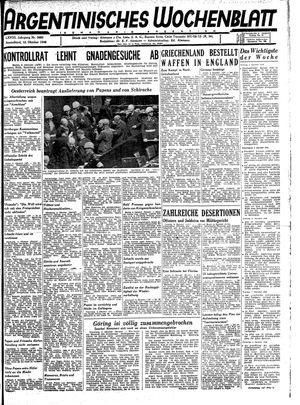 Argentinisches Wochenblatt vom 12.10.1946