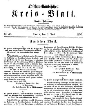 Osthavelländisches Kreisblatt vom 08.06.1850