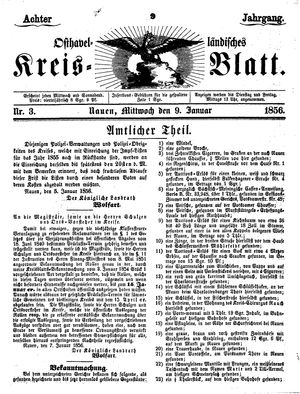 Osthavelländisches Kreisblatt vom 09.01.1856
