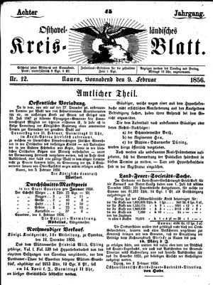 Osthavelländisches Kreisblatt vom 09.02.1856