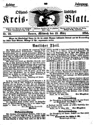 Osthavelländisches Kreisblatt vom 19.03.1856