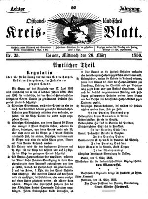 Osthavelländisches Kreisblatt vom 26.03.1856