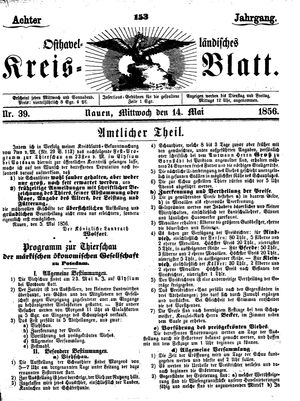Osthavelländisches Kreisblatt vom 14.05.1856
