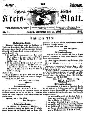 Osthavelländisches Kreisblatt vom 21.05.1856