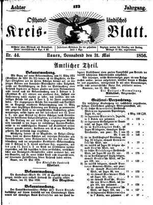 Osthavelländisches Kreisblatt vom 31.05.1856