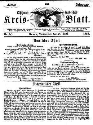 Osthavelländisches Kreisblatt vom 21.06.1856