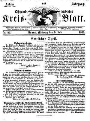 Osthavelländisches Kreisblatt vom 09.07.1856